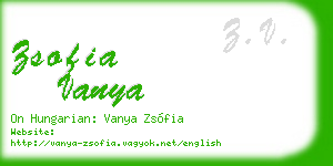 zsofia vanya business card